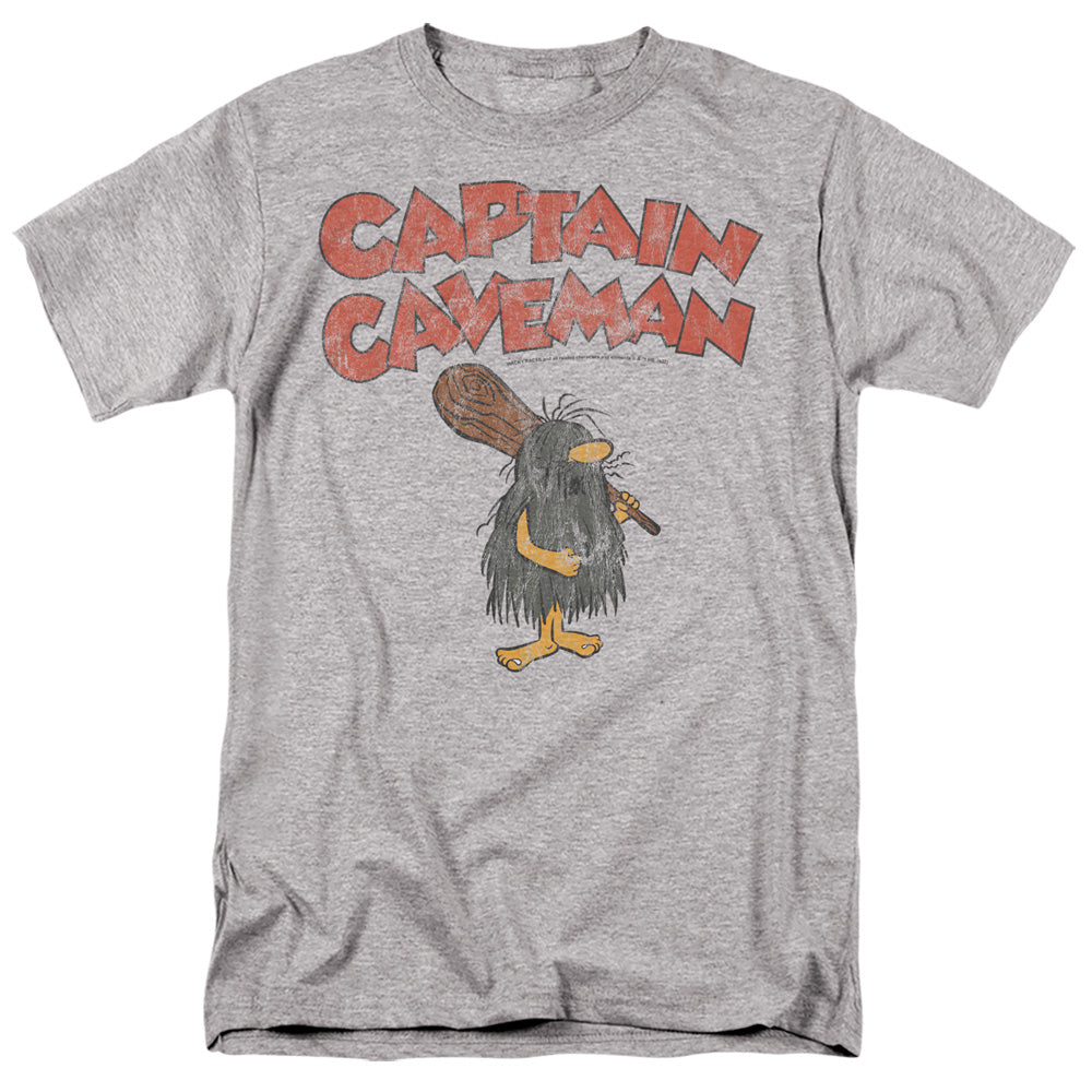 Wacky Races - Captain Caveman 1 - Adult Unisex Short Sleeve T-Shirt - Gray