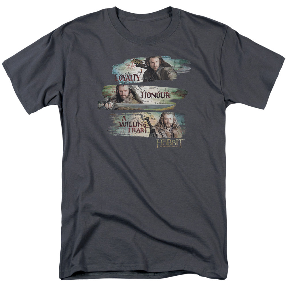 The Hobbit - Loyalty And Honour - Adult Unisex Short Sleeve T-Shirt - Gray