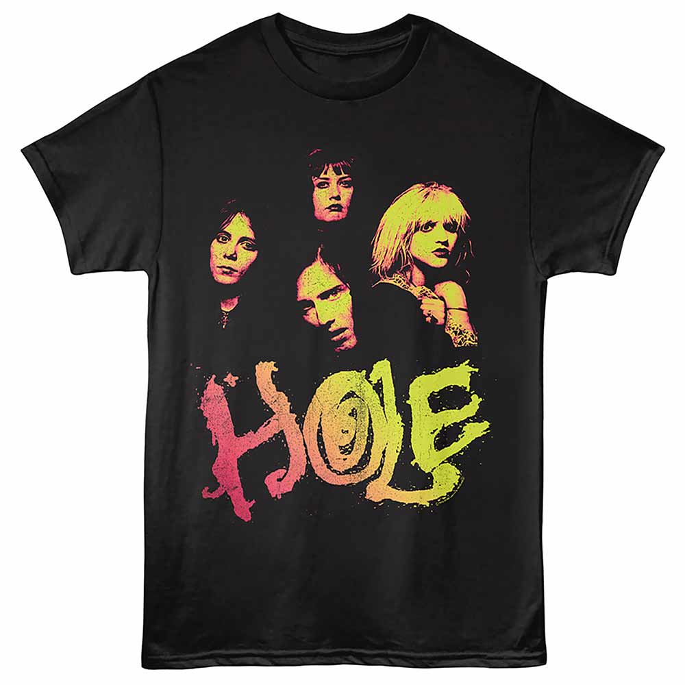 Hole - Group Shot - Front Print Adult Short Sleeve Solid T-Shirt - Black