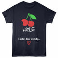 Hole - Tastes Like Candy - Front Print Adult Short Sleeve Solid T-Shirt - Navy