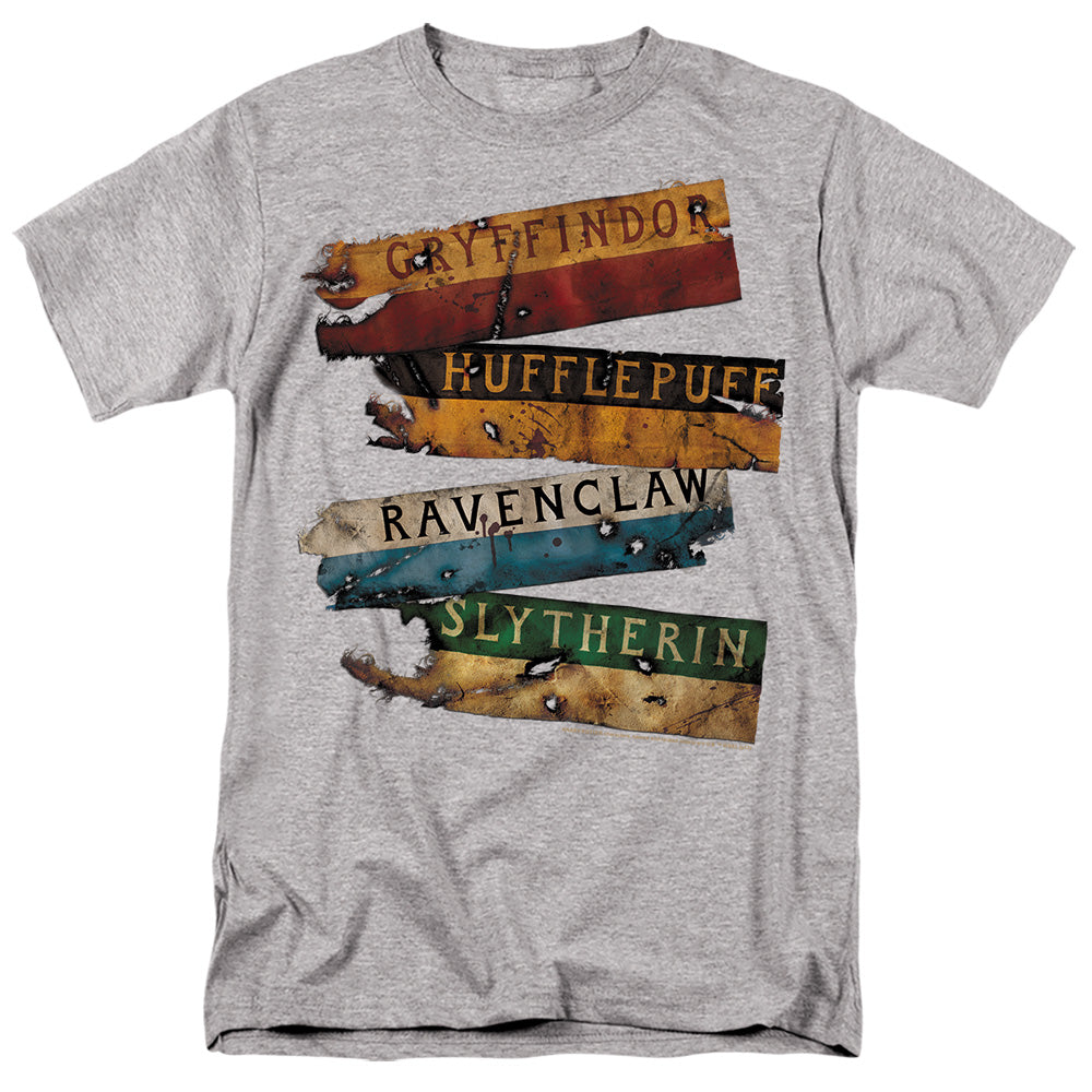 Harry Potter - Burnt Banners - Adult Unisex Short Sleeve T-Shirt - Gray