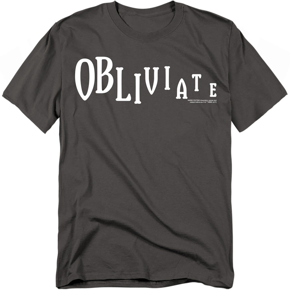 Harry Potter - Obliviate - Adult Unisex Short Sleeve T-Shirt - Gray