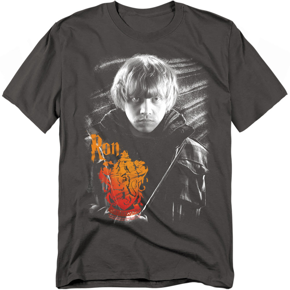 Harry Potter - Ron Portrait - Adult Unisex Short Sleeve T-Shirt - Gray