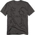 Harry Potter - Literary Crests - Adult Unisex Short Sleeve T-Shirt - Gray