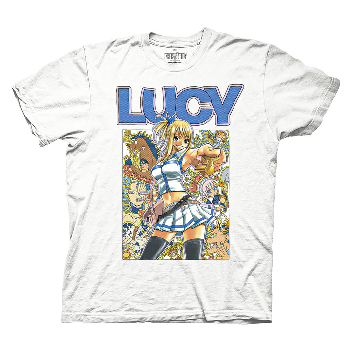 Fairy Tail - Lucy Heartfilia and Celestial Spirits Adult T-Shirt - White - Officially Licensed