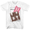 Billy Idol - Four Photo Warped Text - American Classics - Solid White Adult Short Sleeve T-Shirt