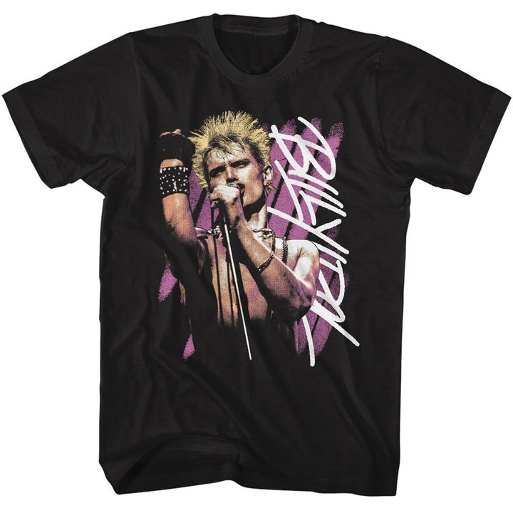 Billy Idol - Background Stripes - American Classics - Adult Short Sleeve T-Shirt