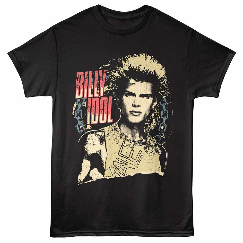 Billy Idol - Chain - Adult Unisex Short Sleeve T-Shirt - Black