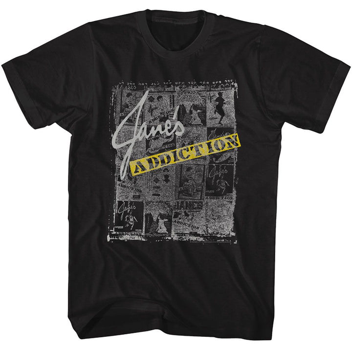 Janes Addiction Newspaper Collage American Classics Adult Short Sleeve T-Shirt