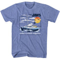 Jaws - Amity Island Regatta - American Classics - Heather Blue Adult Short Sleeve T-Shirt