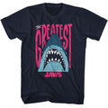 Jaws - The Greatest Shark - American Classics - Solid Blue Adult Short Sleeve T-Shirt