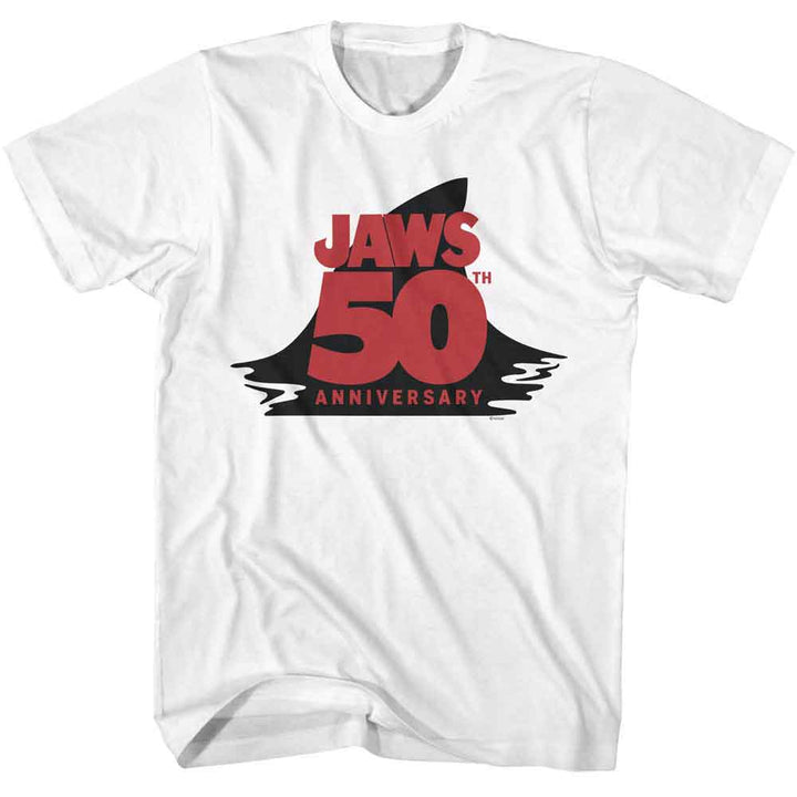 Jaws - 50th Anniversary Fin - Officially Licensed American Classics - Front Print Solid Adult Short Sleeve T-Shirt