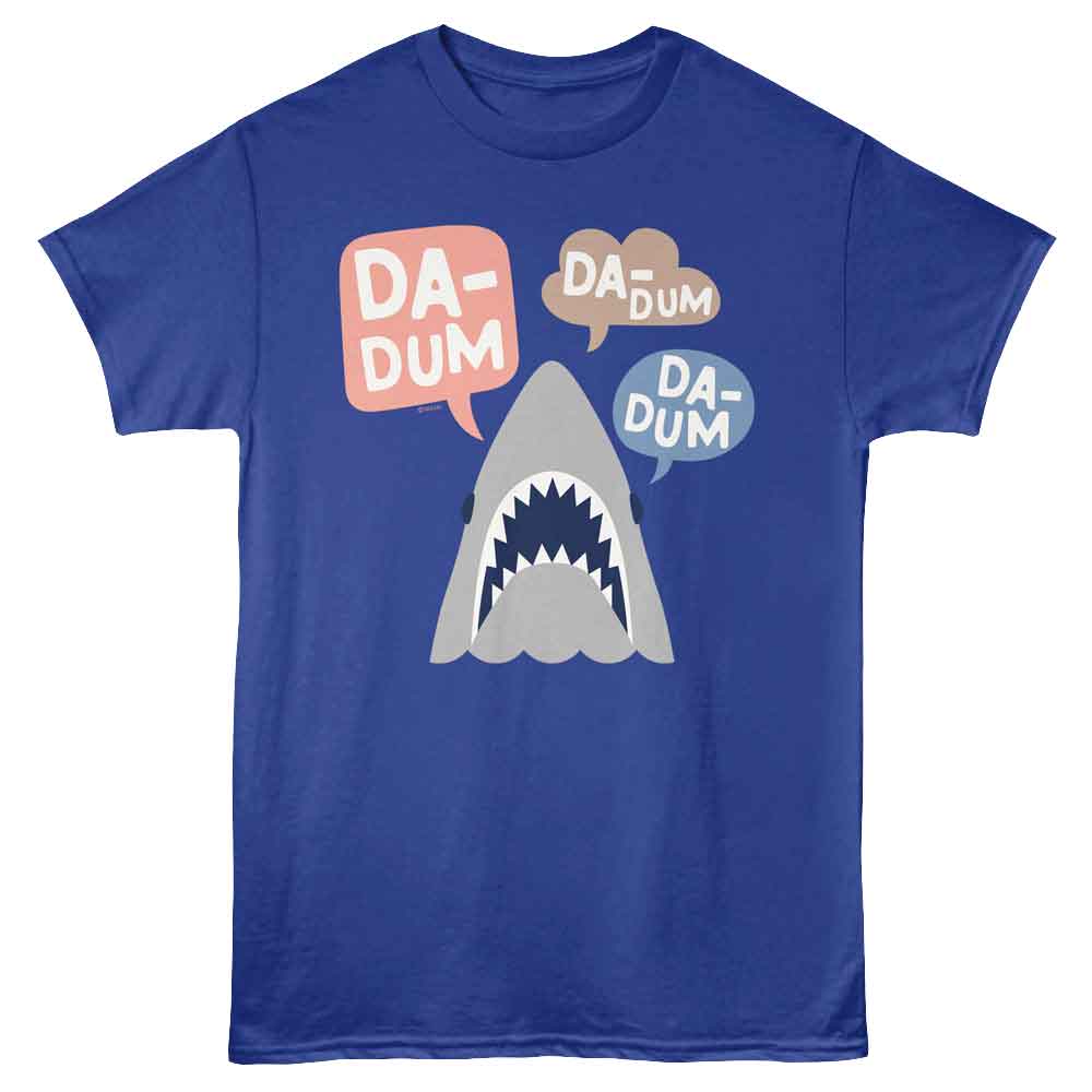 Jaws - Da Dum Da Dum - Blue - Front Print Solid Adult Unisex Short Sleeve T-Shirt