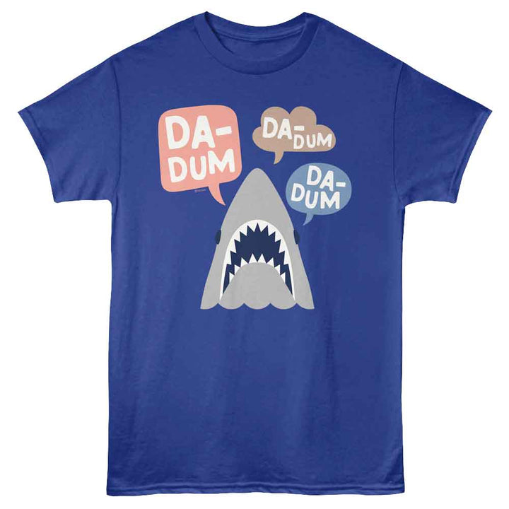 Jaws - Da Dum Da Dum - Blue - Front Print Solid Adult Unisex Short Sleeve T-Shirt