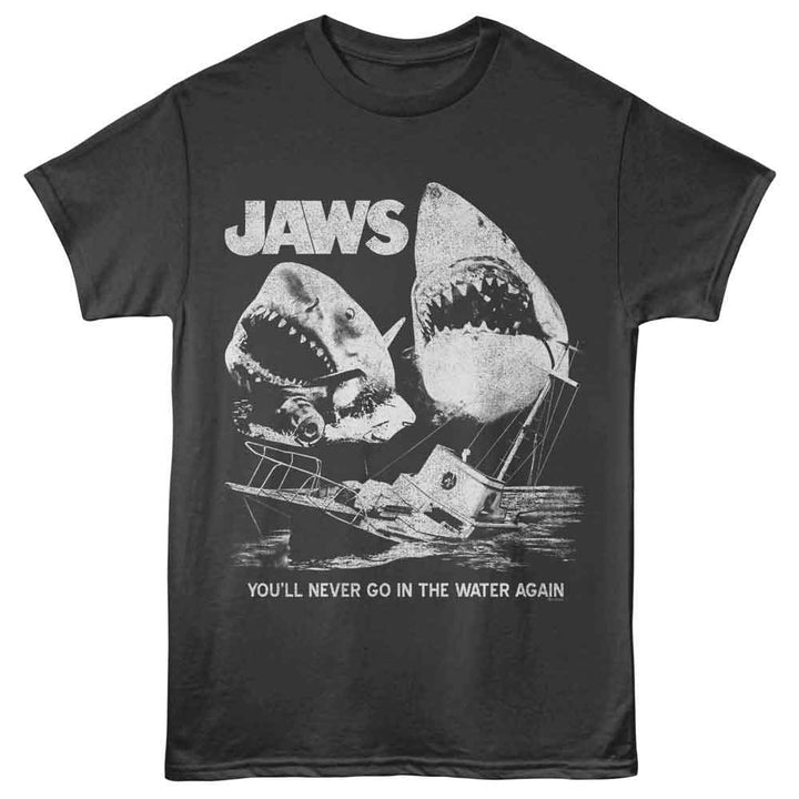 Jaws - Movie Stills - Licensed Adult Unisex Short Sleeve T-Shirt - Smoke