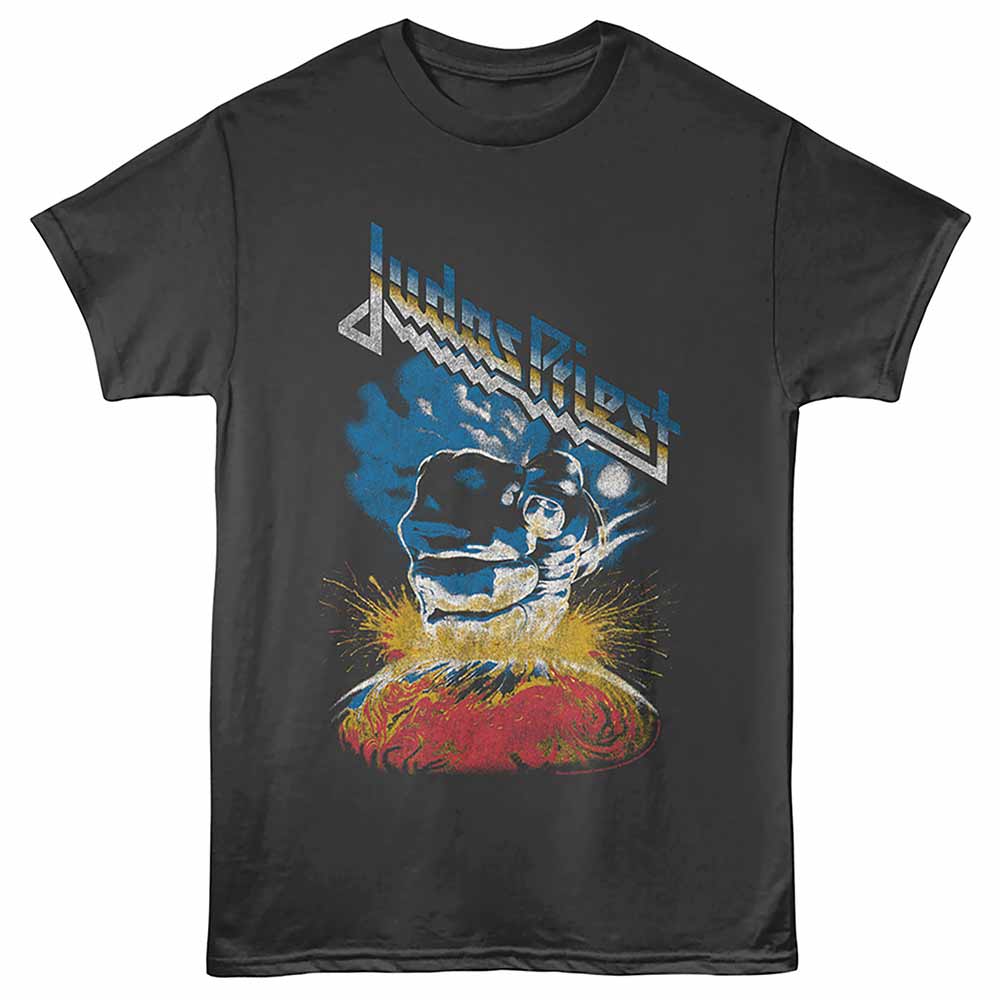Judas Priest - Ram It Down - Front Print Adult Short Sleeve Solid T-Shirt - Smoke