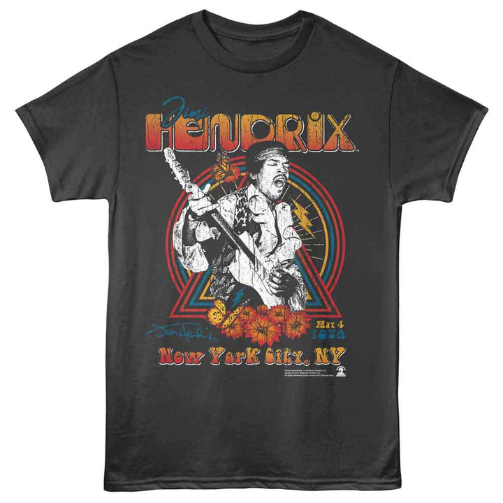 Jimi Hendrix - New York 1970 - Solid Adult Unisex Short Sleeve T-Shirt - Smoke