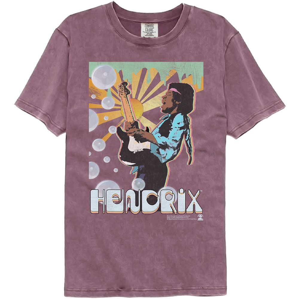 Jimi Hendrix Bubbles Officially Licensed Adult Short Sleeve Comfort Color T-Shirt