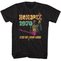 Jimi Hendrix - Cry Of Love Tour - American Classics - Solid Black Adult Short Sleeve T-Shirt