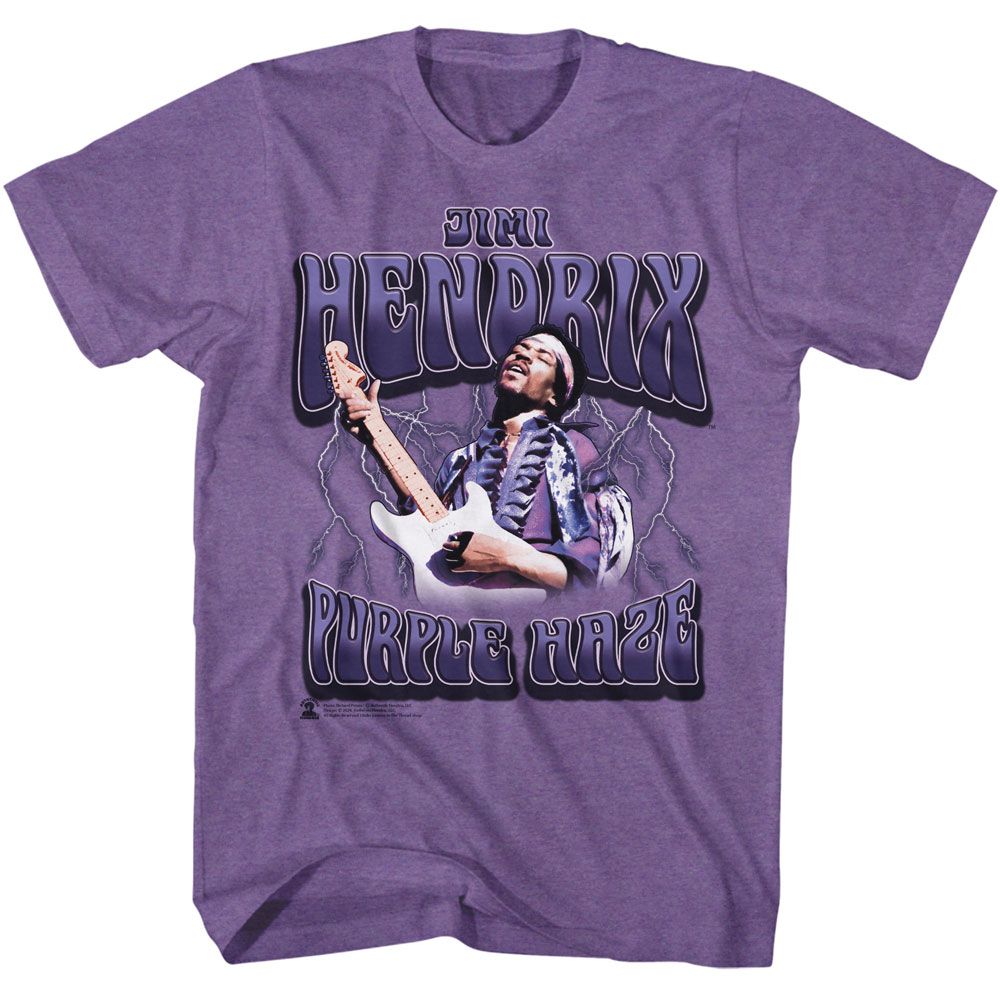 Jimi Hendrix - Purple Haze Lightning - Officially Licensed Adult Short Sleeve T-Shirt