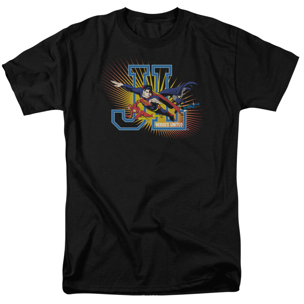 DC Comics - Justice League - Heroes United - Adult Unisex T-Shirt - Black