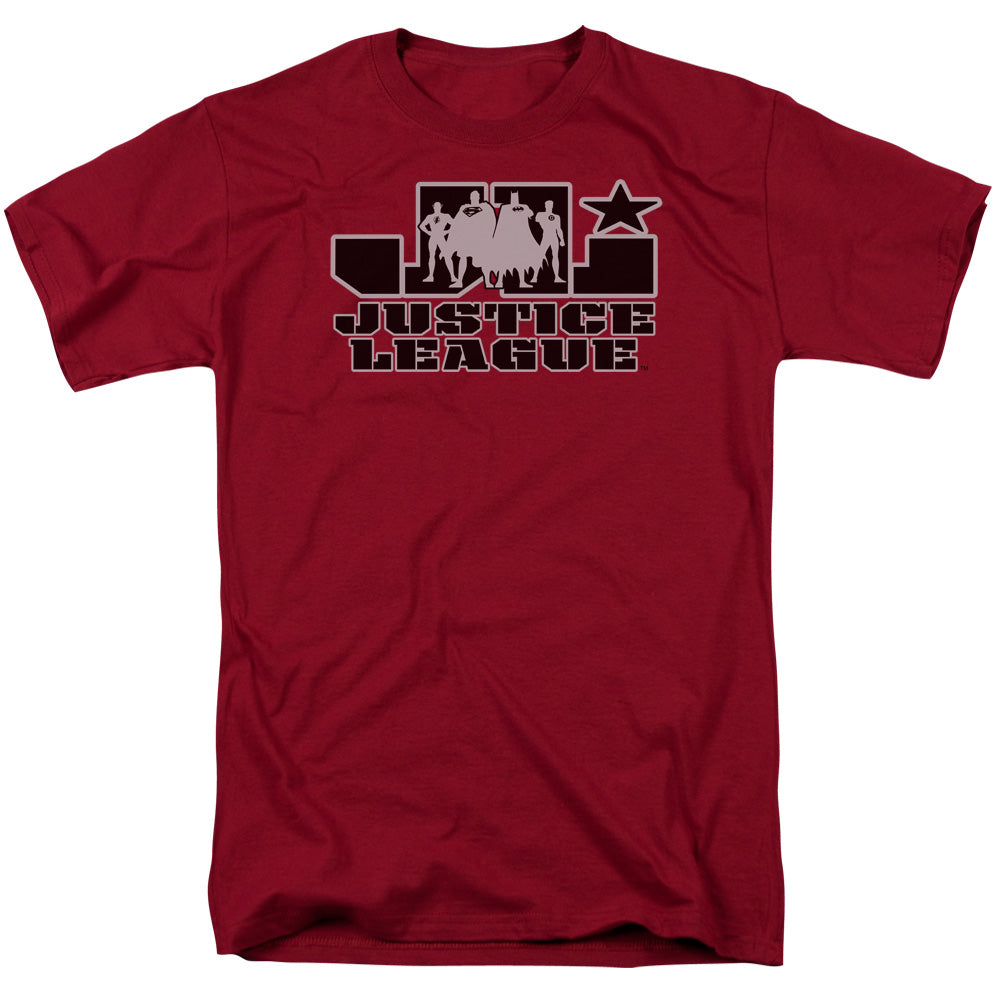 DC Comics - Justice League - Logo - Adult Unisex Short Sleeve T-Shirt - Red