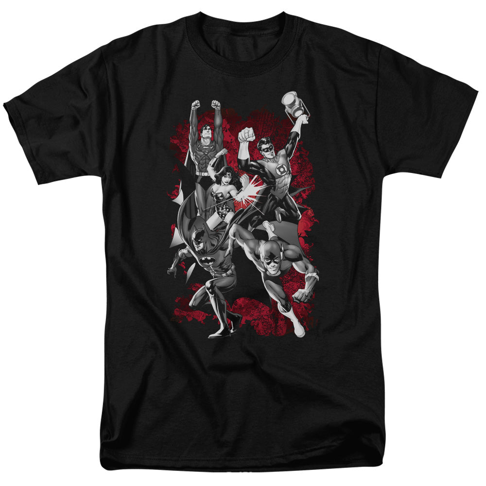 DC Comics - Justice League - Explosion - Adult Unisex T-Shirt - Black
