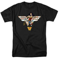 Justice League Wonder Woman 80 Years Collage Adult Unisex T-Shirt Black