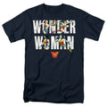 Justice League Wonder Woman 80 Years Illustrated Type Adult Unisex T-Shirt Blue