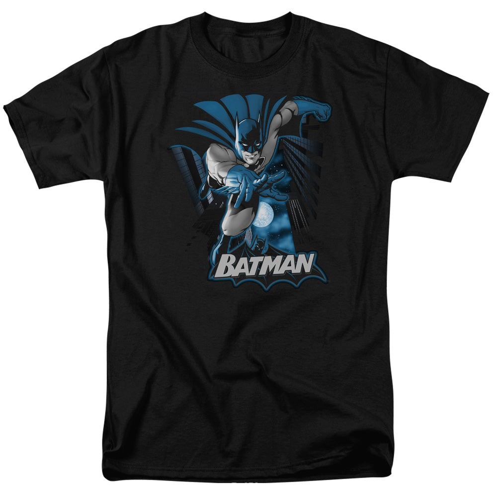 DC Comics - Justice League - Batman Blue & Gray - Adult Unisex T-Shirt - Black