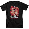 DC Comics - Justice League - Flash Red & Gray - Adult Unisex T-Shirt - Black