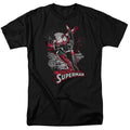 DC Comics - Justice League - Superman Red & Gray - Adult Unisex T-Shirt - Black