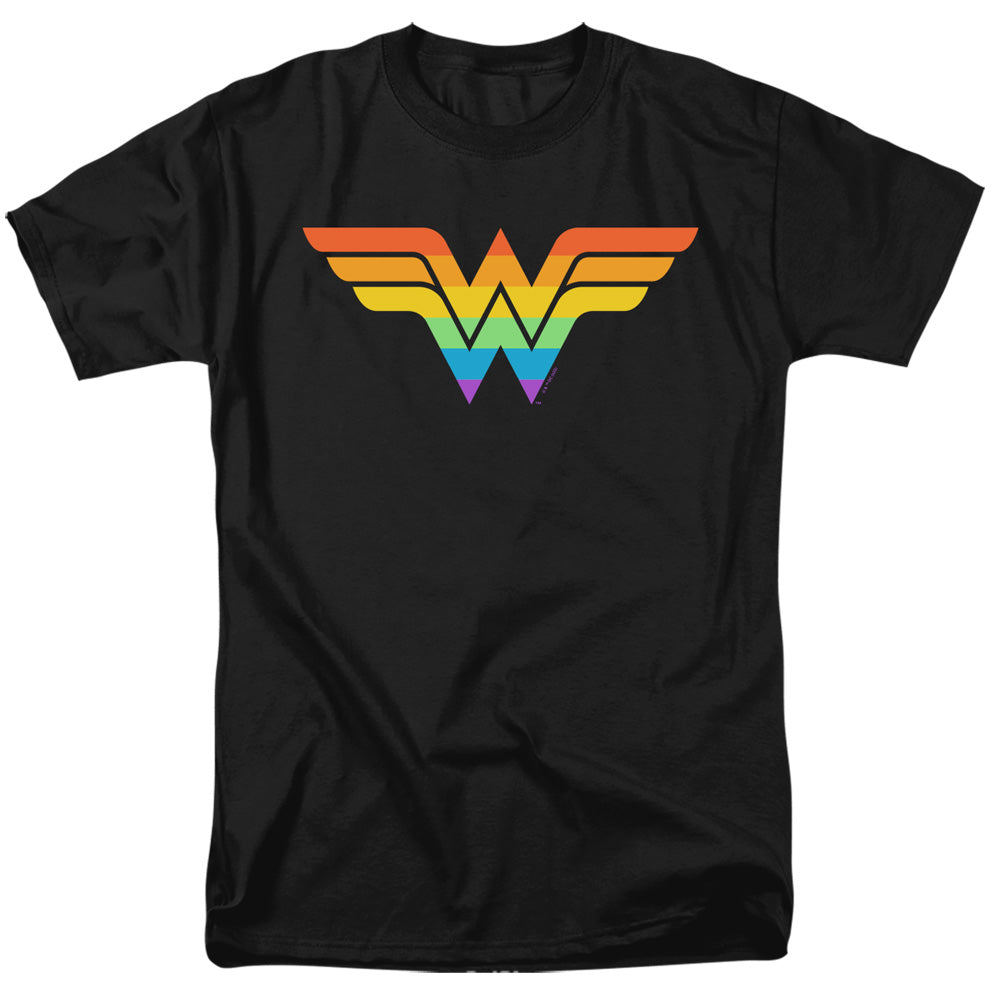 DC Comics - Justice League - Wonder Woman Rainbow - Adult Unisex T-Shirt - Black