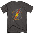 DC Comics - Justice League - Flash Busted Logo - Adult Unisex T-Shirt - Gray