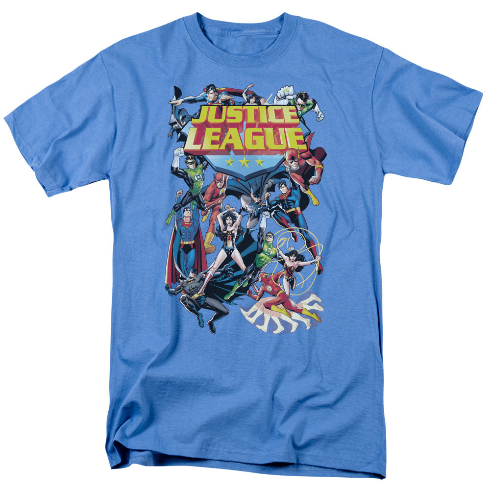 DC Comics - Justice League - League A Plenty - Adult Unisex T-Shirt - Blue