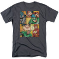 DC Comics - Justice League - Hero Boxes - Adult Unisex T-Shirt - Gray