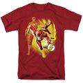 DC Comics - Justice League - Flash Collage - Adult Unisex T-Shirt - Red
