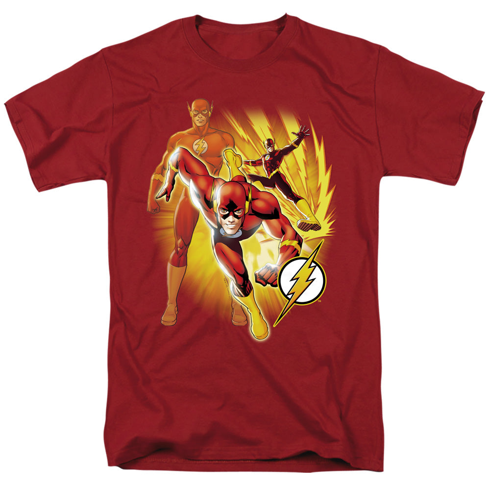 DC Comics - Justice League - Flash Collage - Adult Unisex T-Shirt - Red