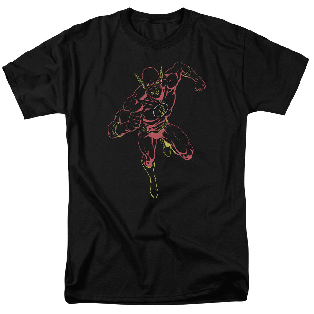 DC Comics - Justice League - Neon Flash - Adult Unisex T-Shirt - Black