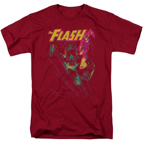 DC Comics - Justice League - Flash Spray - Adult Unisex T-Shirt - Red