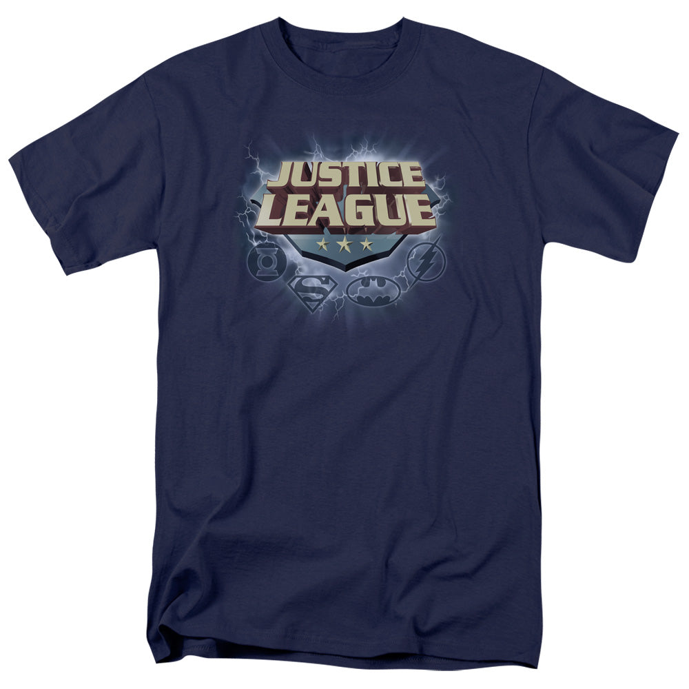 DC Comics - Justice League - Storm Logo - Adult Unisex T-Shirt - Blue