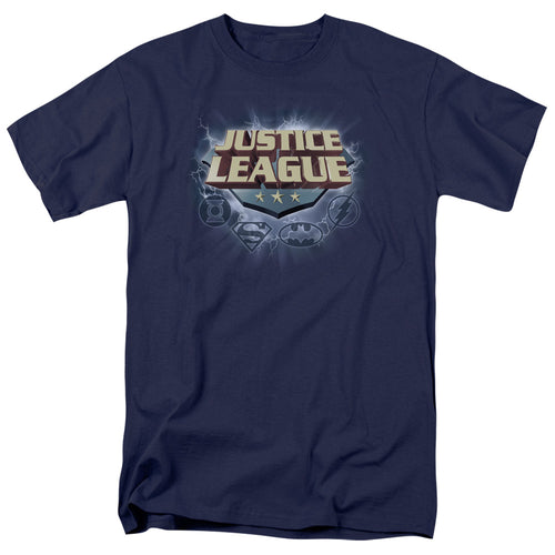 DC Comics - Justice League - Storm Logo - Adult Unisex T-Shirt - Blue