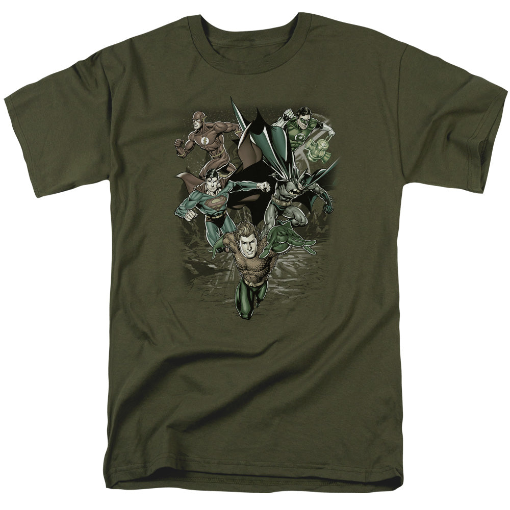 DC Comics - Justice League - Spacing Out - Adult Unisex T-Shirt - Green