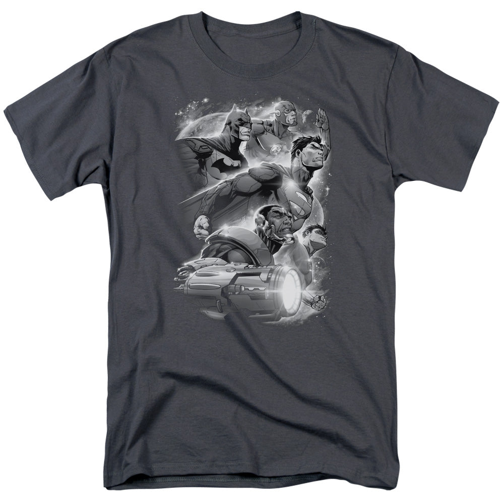 DC Comics - Justice League - Atmospheric - Adult Unisex T-Shirt - Gray