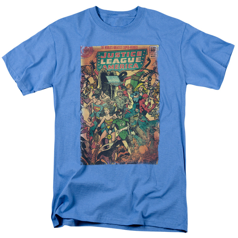 DC Comics - Justice League - No 212 Vintage - Adult Unisex T-Shirt - Blue