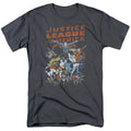 DC Comics - Justice League - Big Group - Adult Unisex T-Shirt - Gray