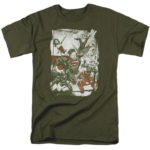 DC Comics - Justice League - Green And Red - Adult Unisex T-Shirt - Green