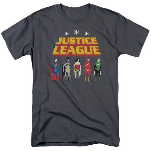 DC Comics - Justice League - Standing Below - Adult Unisex T-Shirt - Gray