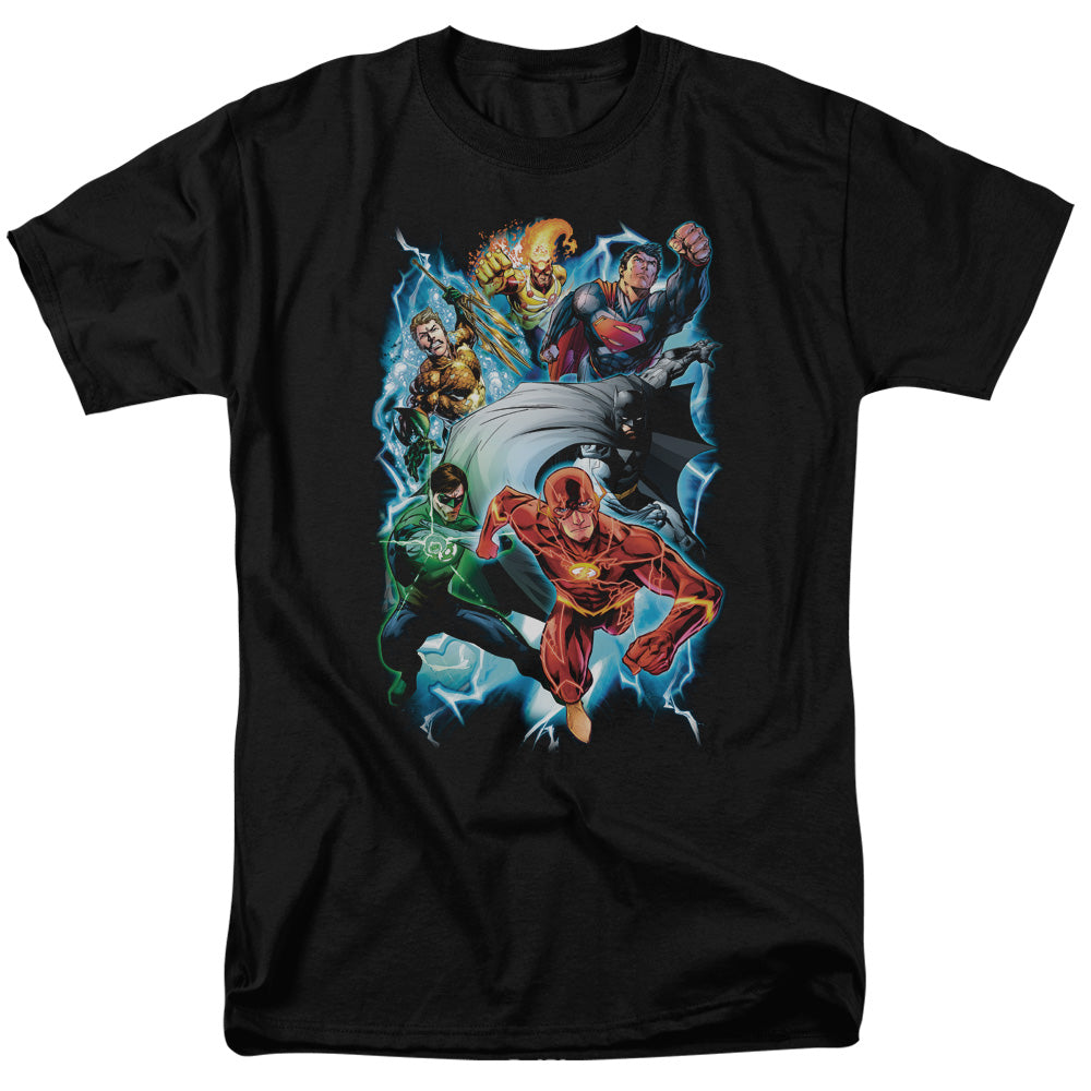 DC Comics - Justice League - Electric Team - Adult Unisex T-Shirt - Black