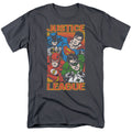 DC Comics - Justice League - Hero Mashup - Adult Unisex T-Shirt - Gray